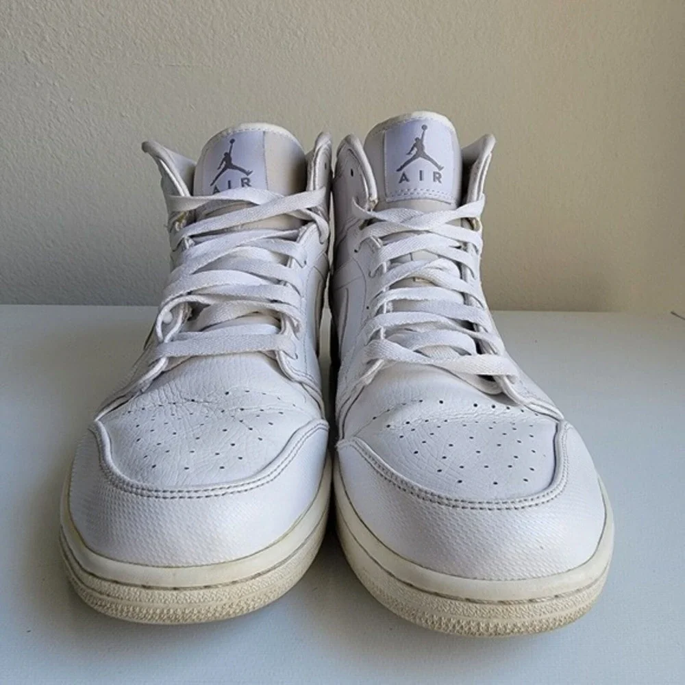 Nike Air Jordan 1 Mid 2014 White Cool Gray Shoes Sneakers 554724-120 Men Size 14